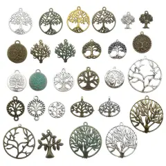 100g Craft Supplies Mixed Tree of Life Pendants Beads Charms Pendants for Crafting, Jewelry Findings Making Accessory for DIY Necklace Bracelet (M075)