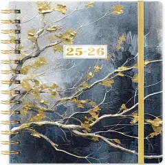 2025-2026 Academic Planner - July 2025 - June 2026, Weekly & Monthly Planner 2025-2026, 6.4" x 8.5", Durable Metal Rings, Elastic Closure, 12 Monthly Tabs, Back Pocket &ndash; Perfect for School, College, or Work