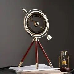 Aluminum Gold Color Armillary With Wood Tripod Stand