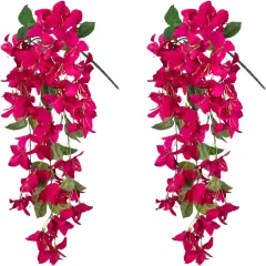 2pcs Artificial Bougainvillea Faux Flowers Plants