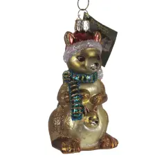 Old World Christmas 4.25 In Christmas Kangaroo Tree Ornament , Mom Joey Australia Gold