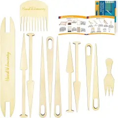 12 Pieces Weaving Loom Tools Set - 14 Pages Book for Adults Beginners