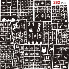 262pcs Temporary Tattoos Stencils(White)