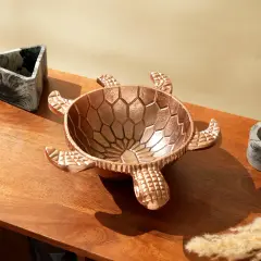 Decorative Turtle Bowl with Antique Copper Finish - 10.5" Dia