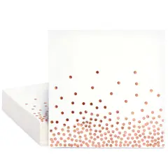 50 Pack Rose Gold Party Napkins - Disposable Dinner Napkins for Wedding, Baby Shower, Birthday Party (6.5x6.5 In) Pink