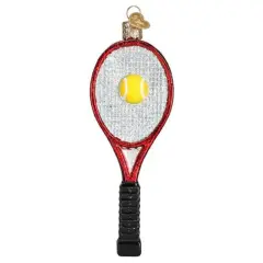 Old World Christmas 5.5 Inch Red Tennis Racquet Christmas Tree Ornament , Recreational Sport