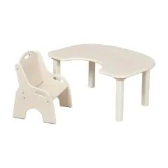 Little Learner Table and Chair Set, Kids Furniture White Wash