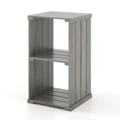 2-Cube Storage Shelf with Open Back and 3-Tier Shelf Light grey