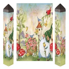 Birdhouse Gnome Art Pole 20 Inches Tall