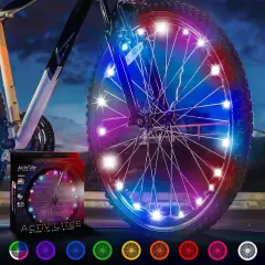 Activ Life LED Bike Wheel Lights with Batteries Included, Get 100% Brighter and Visible from All Angles for Ultimate Safety & Style (1 Tire Pack, Galactic)