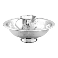 Wash Bowl & Cup Set Hammered Design