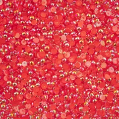 Crystal Lane DIY SS12(3mm) Plastic Pearl Flatback Rhinestones, 1850pcs Red AB