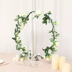 26 in Clear Round Acrylic FLORAL HOOP Standing Wreath Ring Centerpiece Party