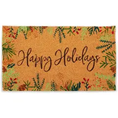 Okuna Outpost Coco Coir Non-slip Christmas Doormat, 17 x 30 Inches, Indoor & Outdoor Doormat for Entrance, Kitchen, Laundry Room, and Patio, Ideal Christmas Decor Brown