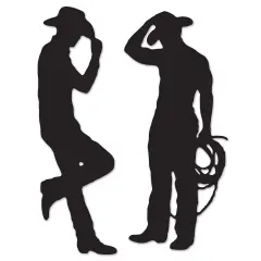 24 Pack Bulk Cowboy Party Silhouettes