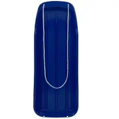Best Choice Products 48in Kids Outdoor Plastic Sport Toboggan Winter Snow Sled Board Toy w/ Pull Rope Blue