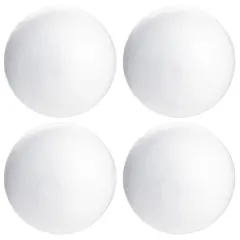5 Inch Foam Balls for Crafts - 4 Pack Solid Round White Polystyrene Spheres for Ornaments, DIY Projects, Craft Modeling