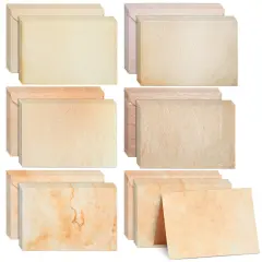 60 Pack Blank Cards and Envelopes 4x6 In - Vintage Style Stationery for Card Making, Party Invitations, Announcements, Scrapbooking (6 Designs) Brown