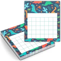 Dinosaur Incentive Charts for Classroom, Chore Board for Kids (6 x 5.25 In, 60 Sheets) White