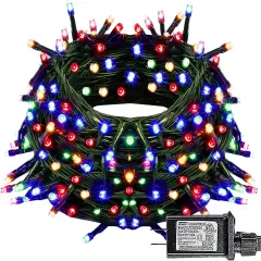 Christmas String Lights, 100 LED 33 FT Connectable Fairy Lights with 8 Modes, Waterproof Christmas Decorations for Indoor Outdoor Holiday Party Home Tree Decor (Multi-Colored)