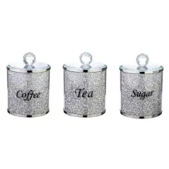 Crystal Coffee and Tea Set with Crushed Gemstones