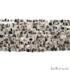 Natural Chip Beads, 34 Inch, Genuine Chip Strands, Drilled Strung Nugget Beads, 3-7mm, Polished, GemMartUSA (70001) Rutilated