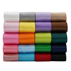 1-1/2 inch Silk Satin Ribbon Assortment Colored Hair Ribbon for Sewing Gift Wrap Double Face Solid Satin Ribbon for Crafts, Hair Bows 20 Colors with 2 Yards Each, Total 40 Yards Per Package