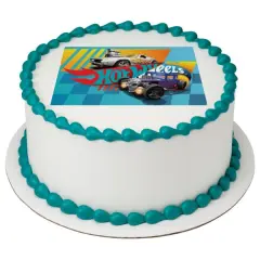 Hot Wheels Stunt Zone PhotoCake&reg; Edible Cake Topper Icing Image for 8 inch round cake or larger