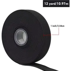 Kitcheniva 1" x 12 Yard Elastic Band Stretch Strap Elastic Cord For Sewing Craft Black