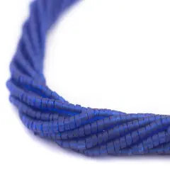 The Bead Chest 2mm Glass Seed Beads - Full Strand of Afghani Tribal Beads (Navy Blue) - Bunch of 10 Strands