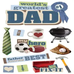 Paper House World's Greatest Dad Dimensional Stickers