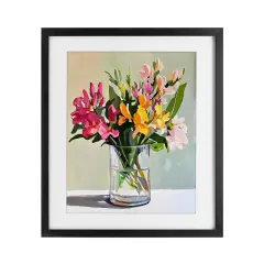 Stupell Industries Bold Blooms Glass Vase Framed Print Under Glass, design by Riley B