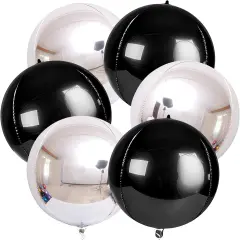 Large Black and Silver Balloons(Black and Silver)