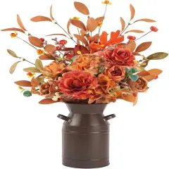 Fake Autumn Hydrangea Silk Flowers Bouquets with Fall Floral