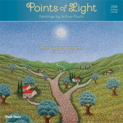 Points of Light | 2026 12 x 24 Inch (Hanging) Monthly Square Wall Calendar | Featuring the Artwork of Arthur Poulin | Plastic-Free