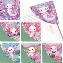 6 Pcs Axolotl Diamond Painting Bookmarks Kits