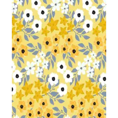 Golden Floral Cotton Fabric | By the Yard | Sewing and Crafting | 44 inches wide