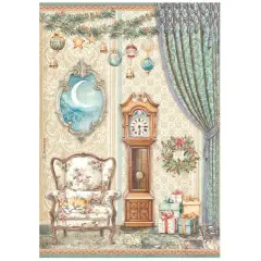 Stamperia Rice Paper Sheet A4-The Nutcracker Pendulum Clock And Chair