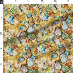 Various Fabrics by the Yard or Fat Quarter River Rocks Water Nature Lake Geology Geode Custom Printed Fabric by Spoonflower
