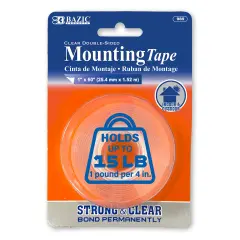 BAZIC 1" X 60" Double Sided Clear Mounting Tape