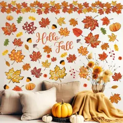 9 Sheet Fall Thanksgiving Wall Stickers