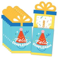 Big Dot of Happiness Feliz Cumpleanos - Happy Birthday Party Money and Gift Card Sleeves - Nifty Gifty Card Holders - Set of 8