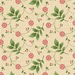 Multi Cream Floral Vine Cotton Wideback Fabric per yard