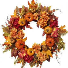 Artificial 20 Inch Autumn Front Door Wreath