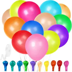 60 Pack Balloons Assorted Color 12 Inches Rainbow Latex Balloons, 10 Bright Color Balloon Arch Kit