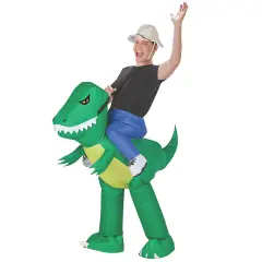 Inflate Dinosaur Rider Adult Halloween Costume Funny Outfit