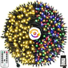 Color Changing Christmas String Lights - 108FT 300 LED (Warm White & Multicolor)