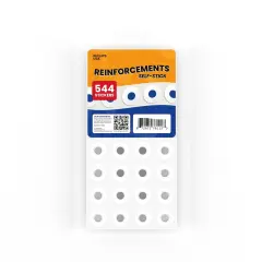 1/4" White Reinforcement Labels &ndash; 544 Count &ndash; 36 Packs