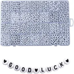 1400pcs Letter Beads, 4x7 mm Acrylic Alphabet Beads, Beads for Jewelry and Bracelet Making