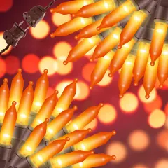 100LIGHTS Orange Extra-Bright with End Connectors Halloween Decorative